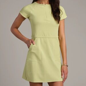 RHONE Stance Rib Dress in Green Haze